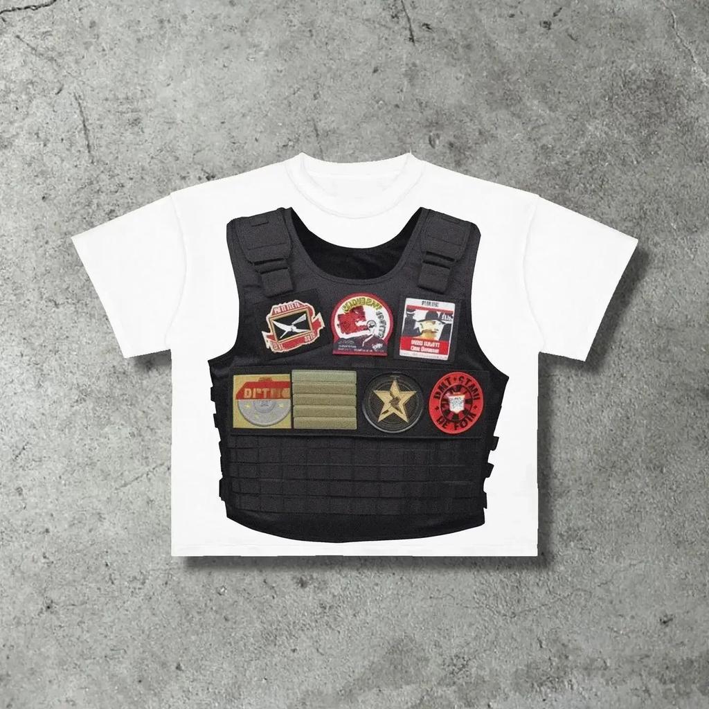 Футболки с графическим принтом в стиле Y2k High Street, хлопковые, свободного кроя, мужские, с круглым вырезом, в стиле ретро, унисекс.