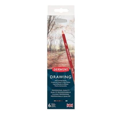 Рисовальные карандаши - DERWENT - 0701089 - Разноцветный - Набор 6 штук - Дерево