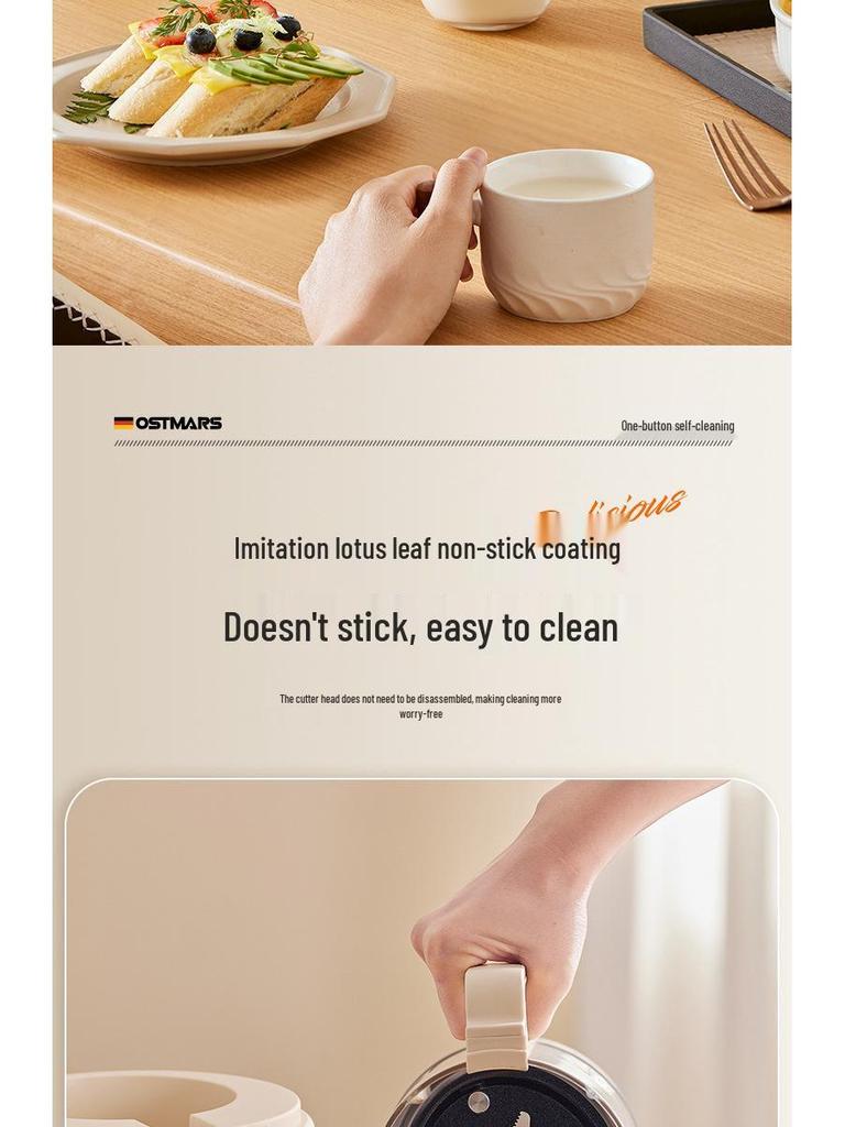 OSTMARS Silent Multifunctional Soy Milk Maker & Food Processor for 3-4 People - No Filter Needed, Fully Automatic.