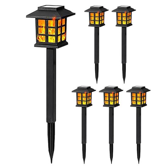 2/6 шт. Газонные лампы мерцающее пламя солнечные фонарики IP65 водонепроницаемый простая установка автоматическое включение/выключение уличные солнечные садовые светильники