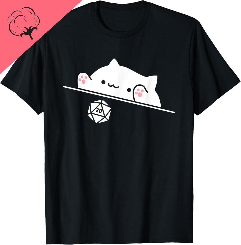 Cat Throwing Dice Shirt | RPG Shirt | Tabletop RPG Gamer T-Shirt Print on Demand Funny Shirt Cotton Camiseta Hombre