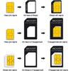 4-in-1 Nano Sim Card Adapter Micro iPhone HTC SAMSUNG Noosy Black