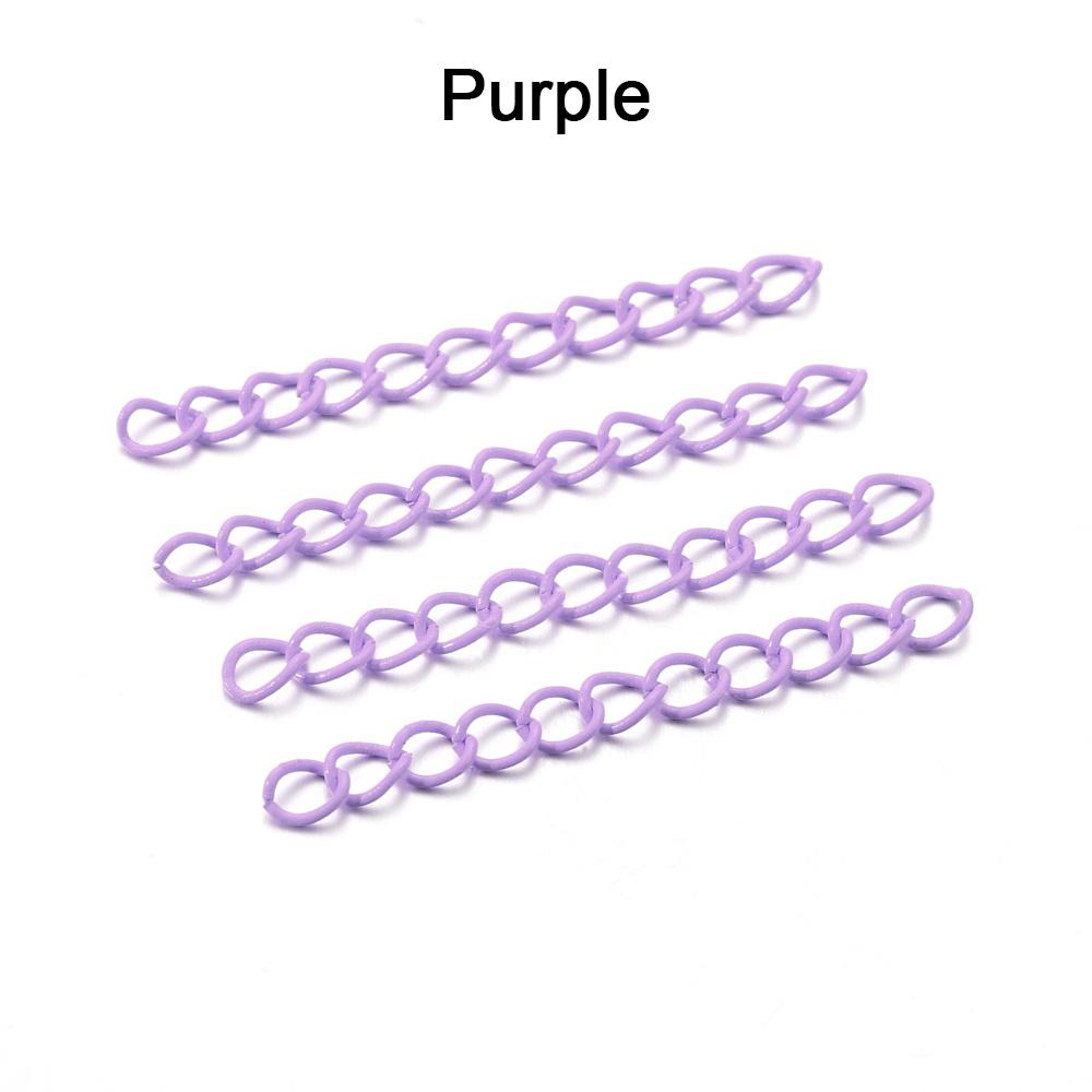 30Pcs/Lot 50mm Colourful Necklace Extension Chain Bulk Bracelet Extended Chains Tail Extender for DIY Jewelry Making Supplies