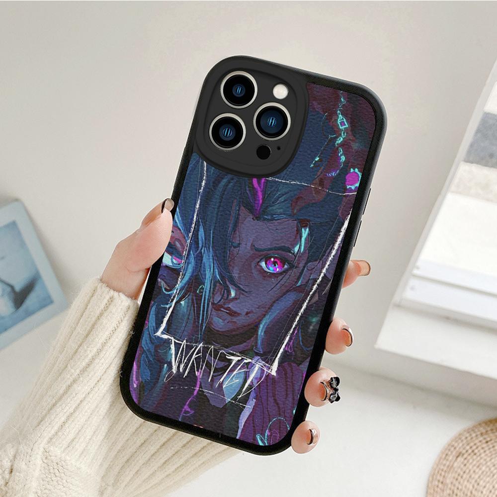 Чехол для телефона Iphone Anime Arcane Jinx для Iphone 14 13 11 12 Pro MAX 13 12 MiNi 7 8 14 plus X XS XR, защитные чехлы из овечьей кожи
