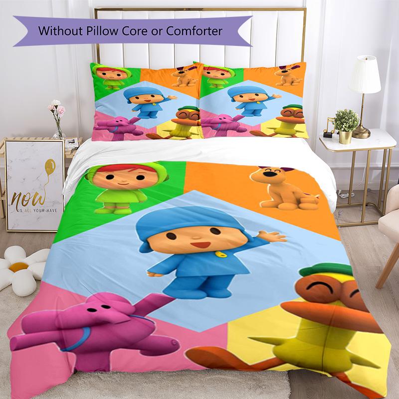 Pocoyo Comforter Cover Set Perfect for Playroom Lightweight Perfect Gift for Friends & Family