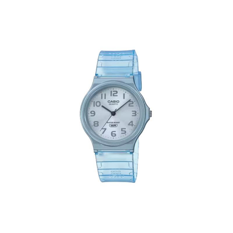 Casio Простые повседневные модные кварцевые часы с ремешком из смолы японские и корейские часы женские часы серебристый циферблат MQ-24S-2B