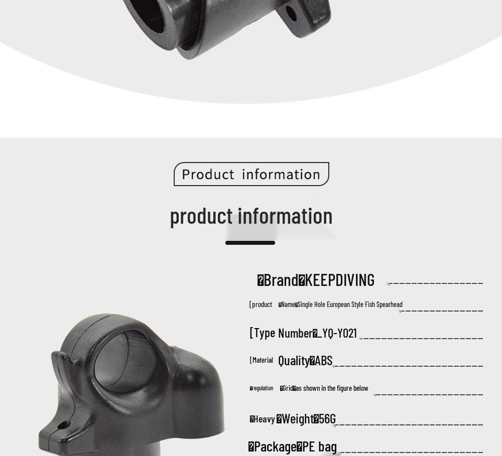 European Spear Gun Accessory: Single Hole Spearhead with Rubber Band Holder for Scuba Diving & Underwater Fishing