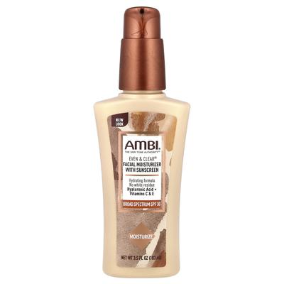 AMBI, Even & Clear®, увлажняющий крем для лица с солнцезащитным фактором, SPF 30, 3,5 жидких унций (103 мл)