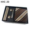 Men'S Striped Flower Plaid Tie Square Towel Cuffs Tie Clip Gift Box Set Business Casual Tie Black