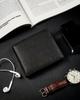 Men's horizontal wallet with zipper compartment, genuine leather, RFID Stop - Rovicky