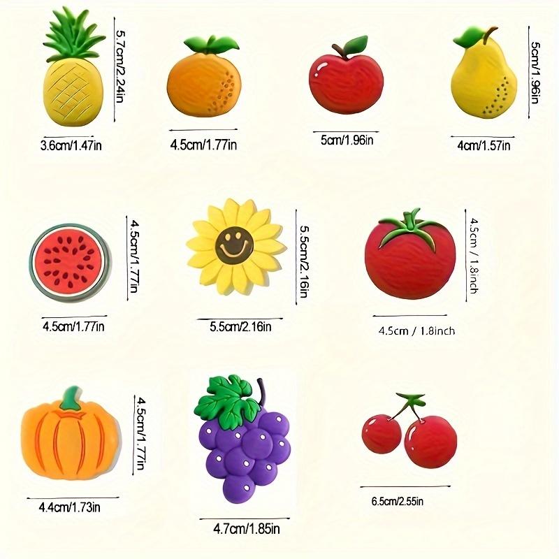 Набор из 5 красочных магнитов на холодильник в форме фруктов, пластиковые магниты с фруктами для белой доски, домашний декор - питание не требуется