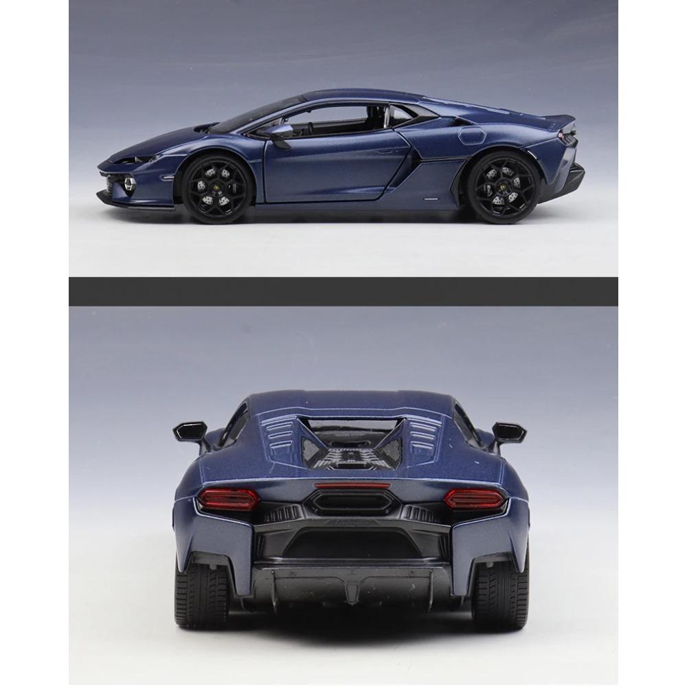 Welly 1/24 Lamborghini Temerario Металлическая модель автомобиля в масштабе Литая металлическая Статическая коллекция Детская игрушечная машинка на день рождения Транспортные средства Подарки