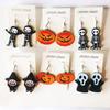 Halloween  Earrings Retro Personality Pumpkin Mask Skeleton  Witch Ghost Halloween Accessories Earrings