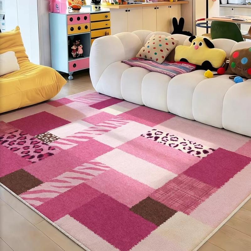 Cream Style Carpets for Living Room Pink Girly Bedroom Decor Carpet Fluffy Soft Irregular Shape Rug Home Thicken Plush Floor Mat