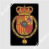 Герб Короля Испании Монархия Металлические Знаки паб Настенная роспись Винтажный Декор Стен Жестяная табличка Постеры