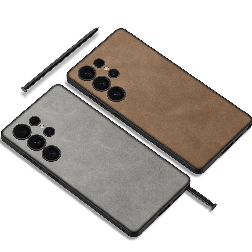 Чехол для мобильного телефона Samsung S25Ultra S25plus Матовый Однотонный Кожаный Персонализированный Простой Ультратонкий Защитный Чехол для Мужчин и Женщин