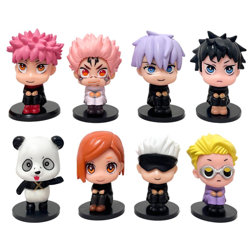 5/8 шт. Аниме Jujutsu Kaisen Фигурка 5-6,5 см Итадори Юдзи Фигурка Действия Модель Кукла из ПВХ Коллекция Настольные Аксессуары Подарок