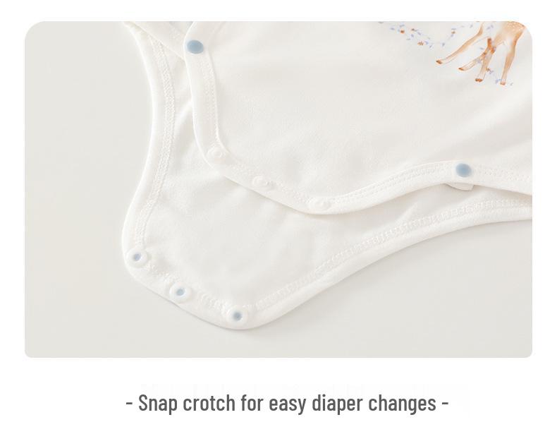 Хлопковый боди для малыша на четыре сезона: Застежка на кнопках внизу, Бесшовный дизайн, Комбинезон весна/осень