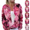 Ladies' Fashionable Long Sleeved Valentine's Day Printed Jacket Cardigan