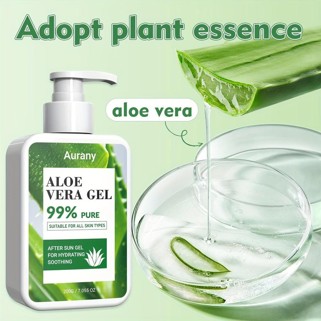 Aloe Vera Gel, Moisturizing Cream, High Purity Aloe, Soothing, Calming, Cooling, After Sun Repair, For Family Use-200g