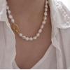 European & American Fashion Irregular Large Baroque Freshwater Pearl Necklace for Women