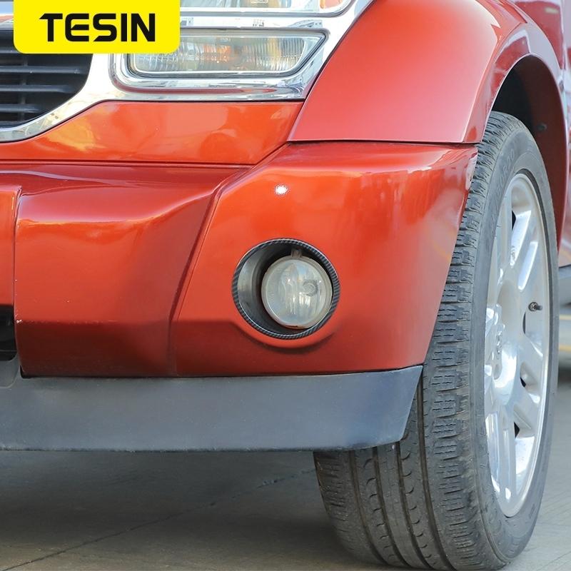 TESIN Car Front Fog Light Lamp Decoration Cover Trim Stickers For Dodge Nitro 2007 2008 2009 2010 2011 2012 Exterior Accessories