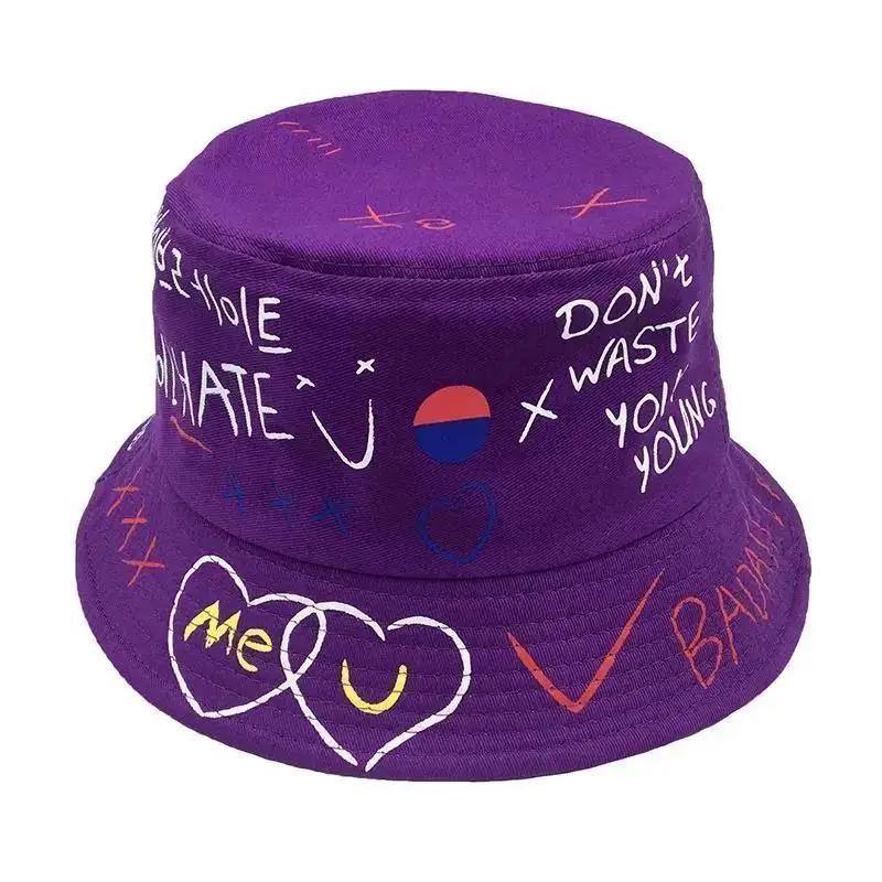 Fashion Black Unisex Harajuku Bucket Hat Fishing Outdoor Hip Hop Cap Men's Summer for Fisherman Hat Wome Hats