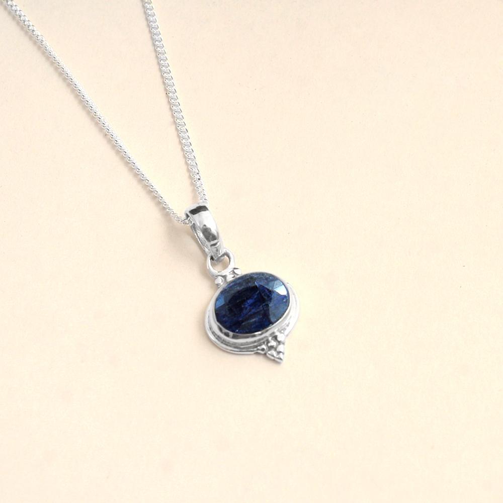 Arisha Silver Комплект из ожерелья и серег из стерлингового серебра с сапфиром