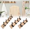 3/4/5 Hook Wooden Coat Rack Hook Wall Mounted Hat Clothes Hanger Rack Rail Organizer for Entryway Bathroom Bedroom Kitchen Decor