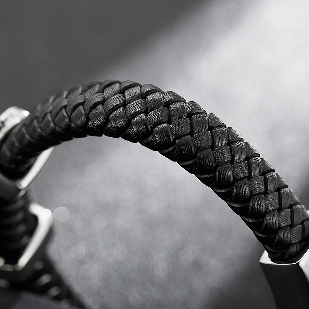 Кожаные браслеты в стиле панк-рок с черепом для мужчин, ювелирные изделия из нержавеющей стали 316L, аксессуары на руку Mannen