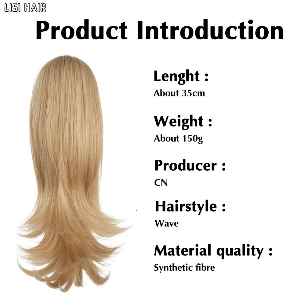 MISS WIG Synthetic Claw Clip In Wavy Ponytail Extension Fiber Hair Piece Wavy Straight Ponytail Wig Extensions For Women
