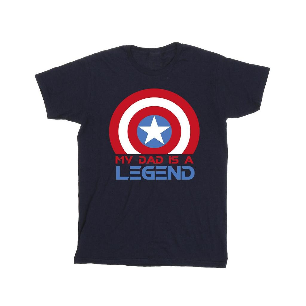 Captain America Boys My Dad Is A Legend Cotton T-Shirt
