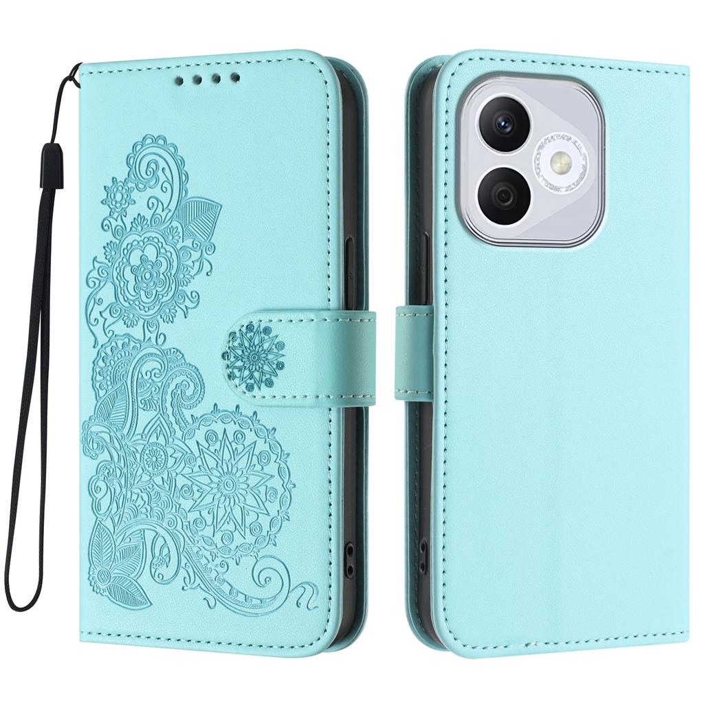 For Honor 400 Lite Phone Cases Mandala Flower Leather Wallet Mobile Cover with Strap