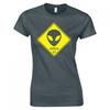 Funny Alien Area 51 Road Sign Skinny Fit TShirt
