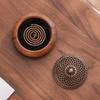 High-grade Wooden Incense Burner Household Indoor Aromatherapy Alloy Disc Incense Burner Tea Ceremony Ornaments Home Decoration
