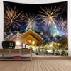 Supply Nordic Christmas Snow Town Fireworks Scenery Christmas Tree Tapestry Wall Mural