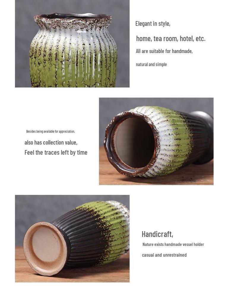 Европейская минималистичная керамическая напольная ваза для гостиной - Икебана и сухоцветы