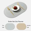 4PCS Leather Placemats Oval Double Sides 2 Colors Waterproof Nordic Modern Kitchen Decor for Home Dining Table Plates Cups Pads