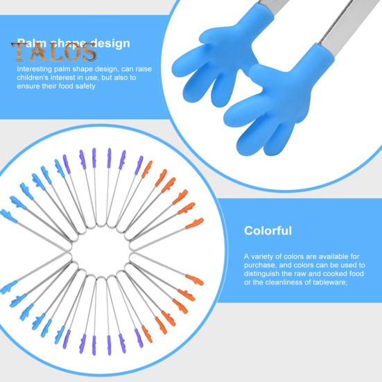 Mini Tongs Serving Tong Stainless Steel Palm Shape Food Tong for Ice Cube Sugar Fruits Salad Barbecue Grilling Buffet Kitchen Cooking