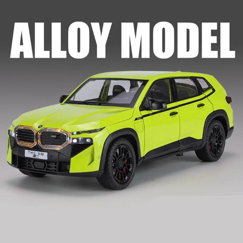1:24 BMW XM SUV Alloy Sports Car Model Die-cast Metal Car Vehicle Model Simulation Sound and Light Pull Back Collection Children's Toys Boys Gift