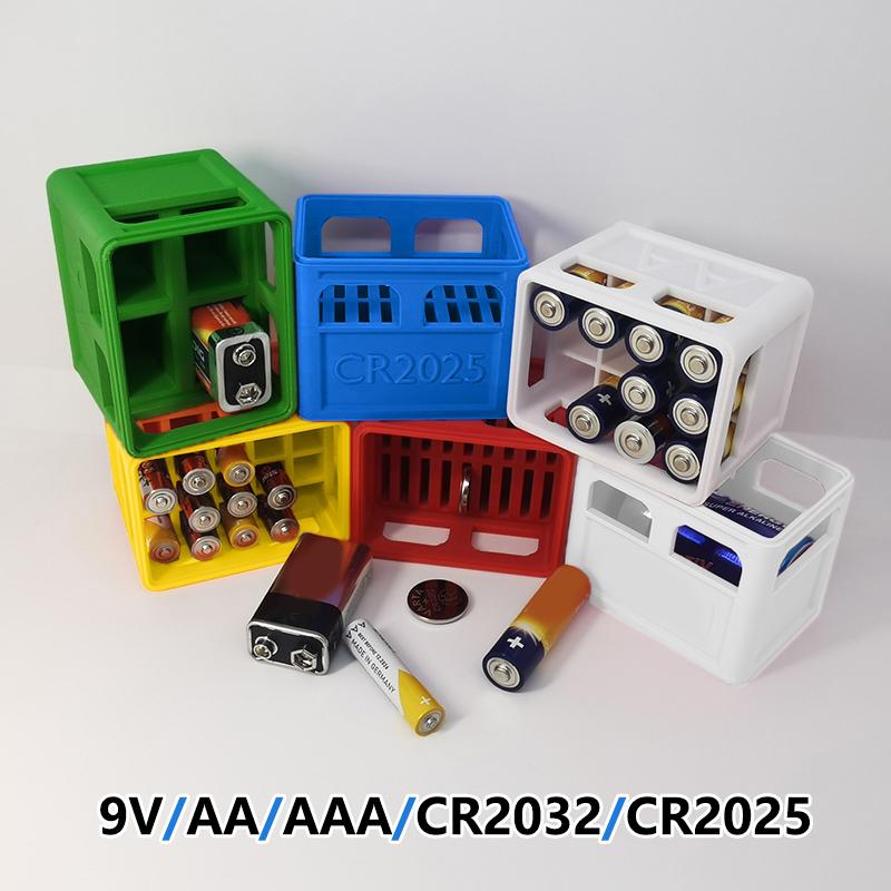 Коробка для хранения батареек Aaa/Aa/9V/Cr2032/Cr2025, штабелируемый органайзер для батареек, декоративный держатель для батареек, коробка для хранения для дома, офиса