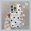 Bow Polka Dot Bracket Bracelet Suitable for IPhone 16 Feather Yarn Apple Phone Case 15promax High-end Sense 14