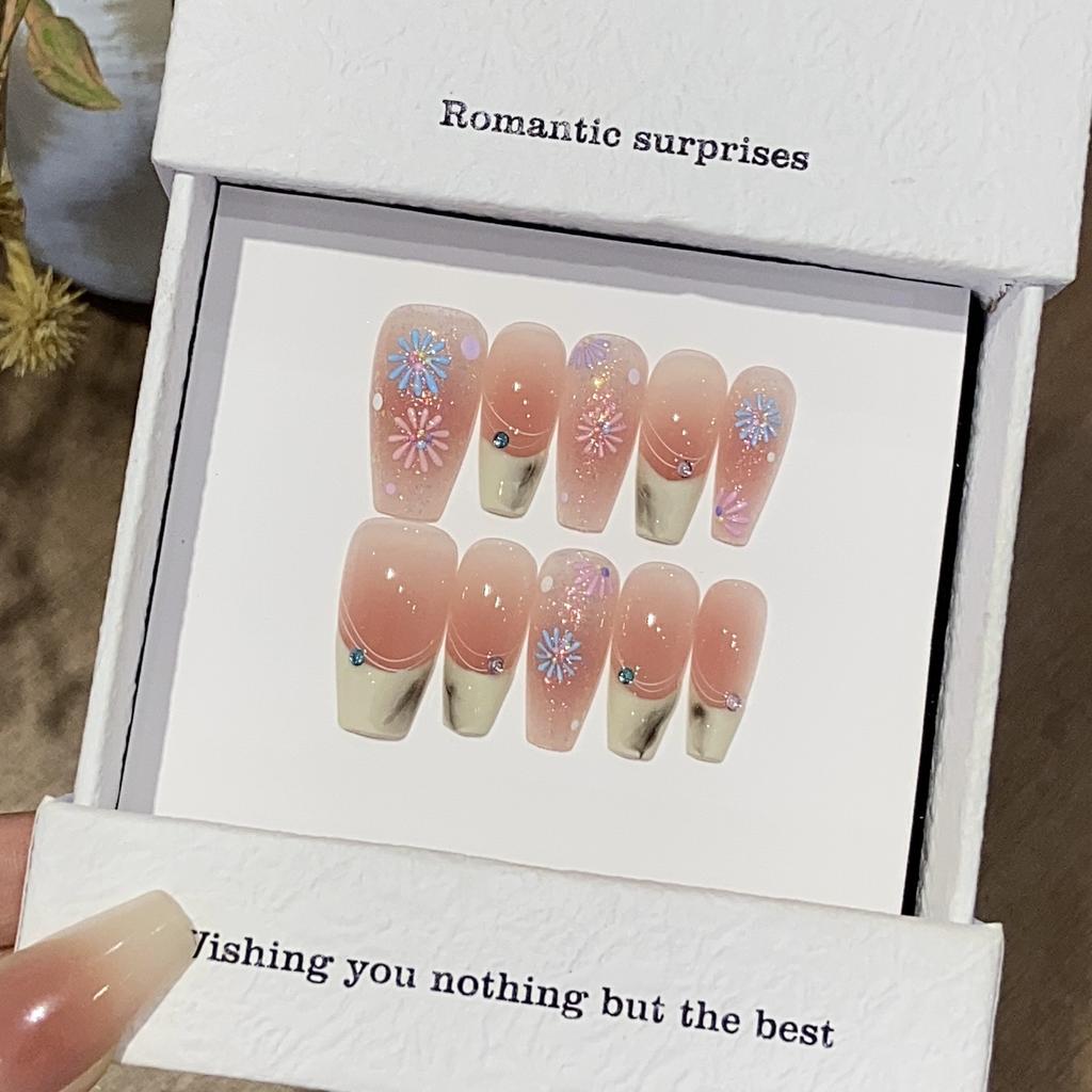 Three-dimensional Embossed Flower Blushing Fine Glittering French Garden Patch