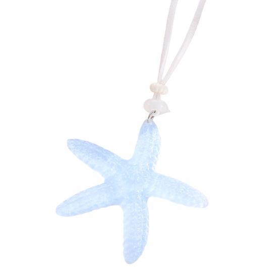 Праздничное колье-морская звезда Кулон-морская звезда из смолы Регулируемая нить Прибрежное колье для женщин и девочек Летнее пляжное
