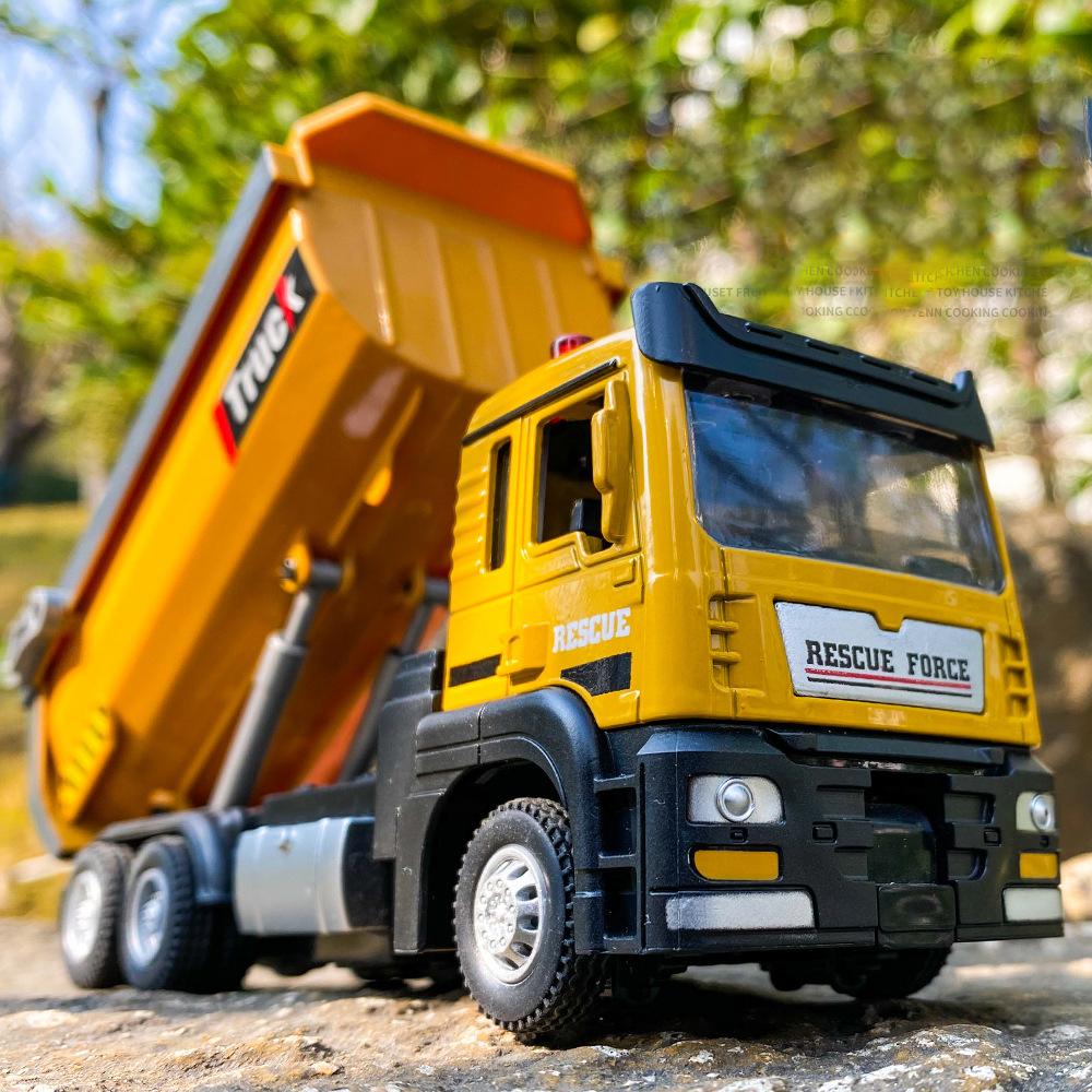 1:50-масштабная модель самосвала из качественного сплава с откатным механизмом, модель инженерного транспортера, имитация звука и света, игрушки для автомобилей