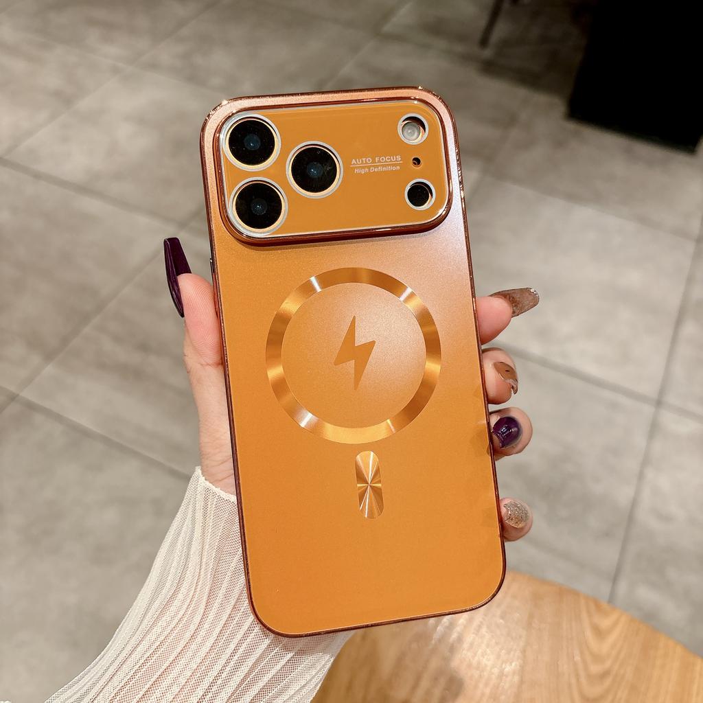 Plain Skin Friendly Electorplating Magnetic Case For iPhone 17 Pro Max 16 15 14 13 With Camera Lens Coverage Protector Tik Tok