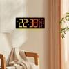 LED Digital Wall Clock Calendar Timer Auto Dimming Electronic Alarm Month Date Week for Office