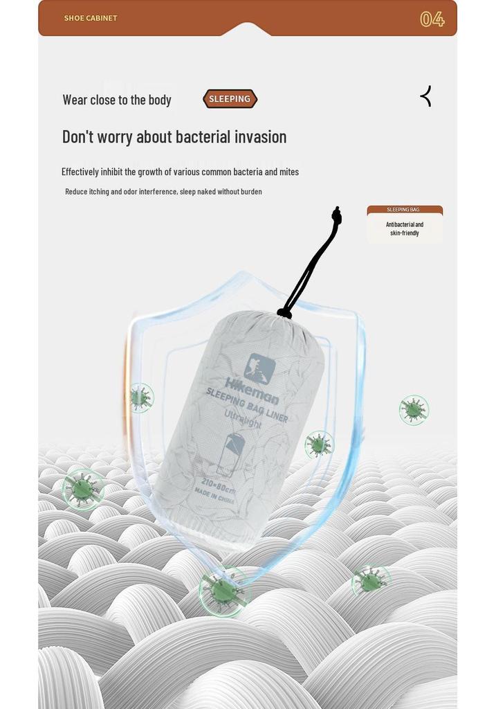 Hikeman Travel Sleeping Bag Liner: Lightweight, Portable, High Elasticity, Washable, Dirt-Proof for Camping and Hotels