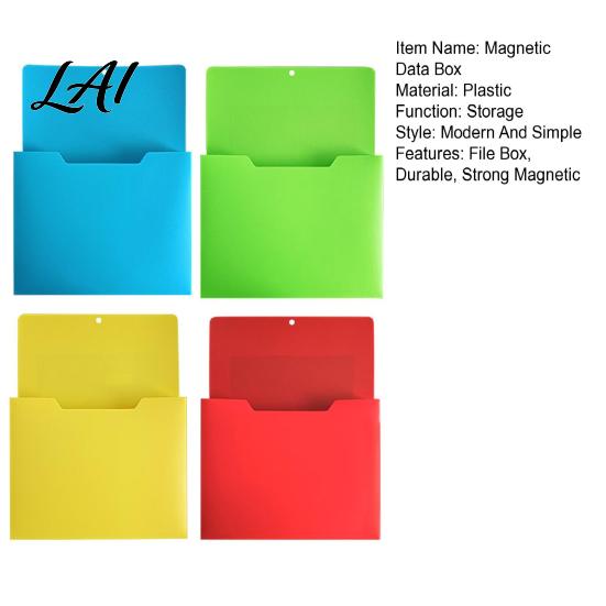 Office Document Storage 4PCS File Pocket with Strong Magnetic Backing 3D Space Wall Mounted Paper Holder Organizer Durable A4 Box for Refrigerator