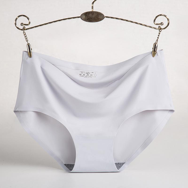 Women's Ice Silk Seamless Mid-Waist Panties - Breathable, Sexy Triangle Design